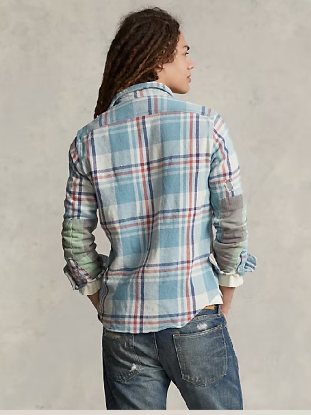 Polo by Ralph Lauren Teal, Cream & Red Plaid Flannel Shirt - Picture 4 of 12